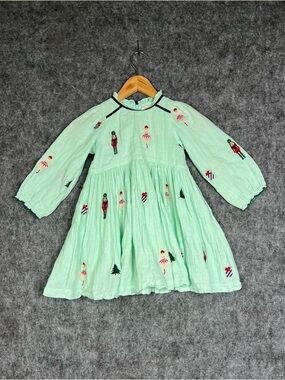 Pink Chicken Mint Green Ruffle Neck Dress